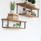Recycled Wood And Metal Wall Shelves Set Of Two