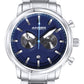 Amber Time Men's Quartz Chronograph Watch Stainless Steel Band 50m