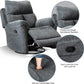 Swivel Rocker Recliner Chair Nursery, Manual Fabric Small Rocking