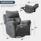 Swivel Rocker Recliner Chair Nursery, Manual Fabric Small Rocking