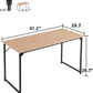 Computer Desk,47.2 Inches Home Office Desk Writing Study Table Modern Simple Style PC Desk with Metal Frame，Nature-2