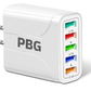 2 Pack of 5 Port Wall Charger Charge 5 Devices at Once!