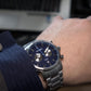 Amber Time Men's Quartz Chronograph Watch Stainless Steel Band 50m